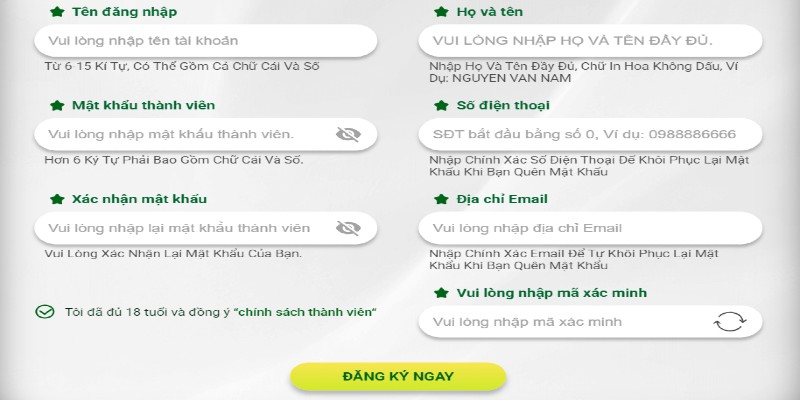 Hướng dẫn khách hàng đăng ký đảm bảo thành công